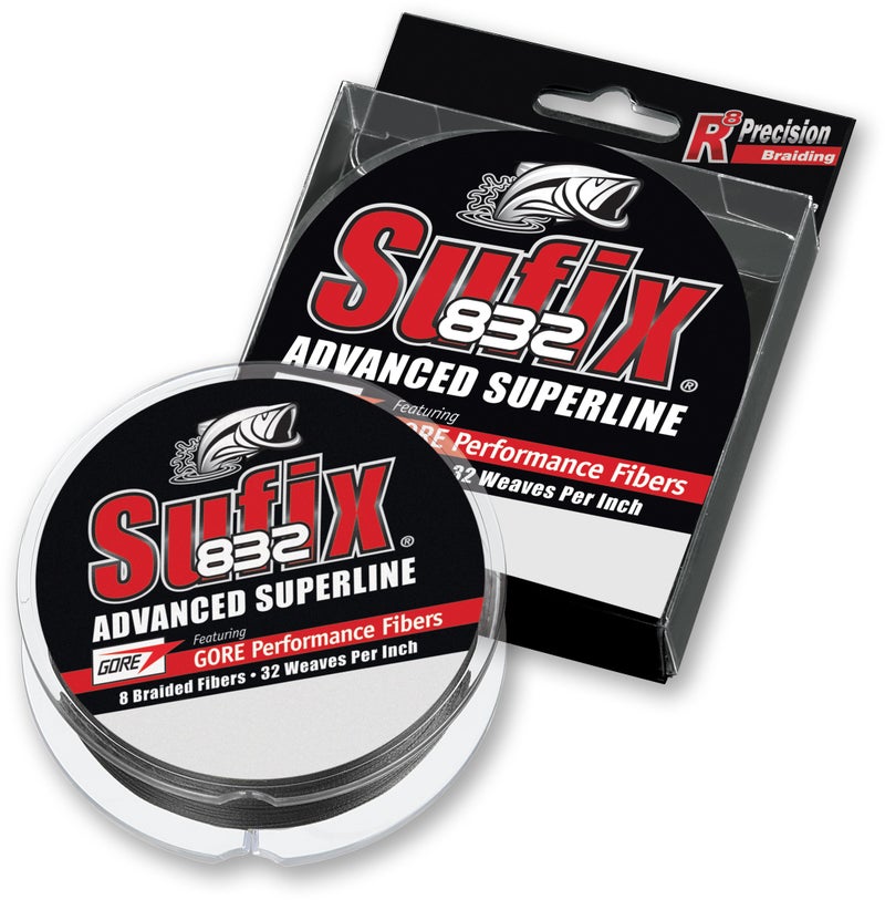 Sufix 832 Advanced Superline Braid, Hi-Vis Yellow, 10-Pound/600-Yard Spool (660-210Y)
